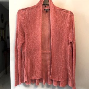 Eileen Fisher loose knit cardigan, color clay orange, size M